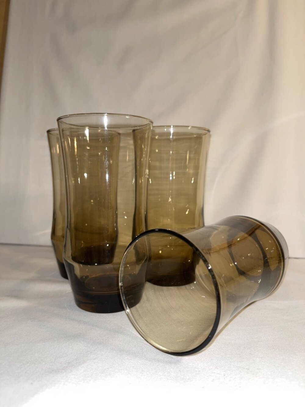 Vintage "Apollo" Dusky Brown Tumblers By Libbey Glass 6” (Set of 4)